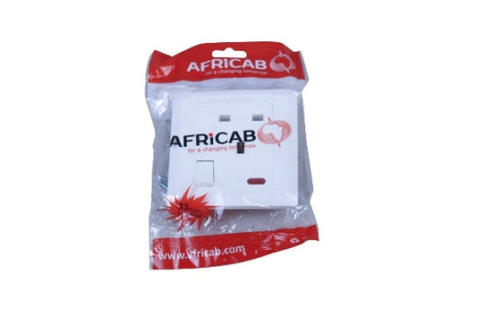 AFRICAB SOCKET OUTLET PVC SINGLE NEON 13A EL8613SL