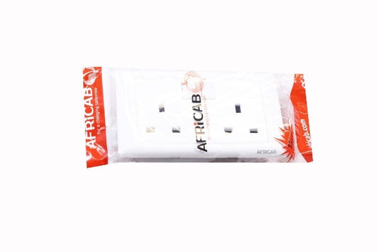 AFRICAB SOCKET OUTLET DOUBLE PVC 13A EL8613SD