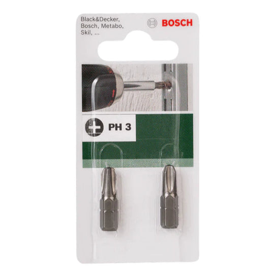 BOSCH SCREWDRIVER BIT SET 2PCS PH3X25MM 255915