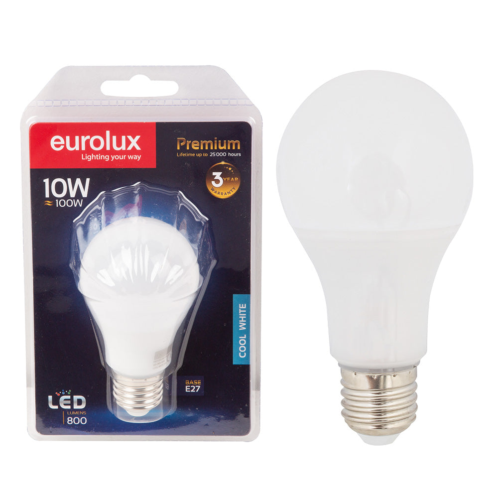 EUROLUX LED BULB COOL WHITE A60 10W E27 G923