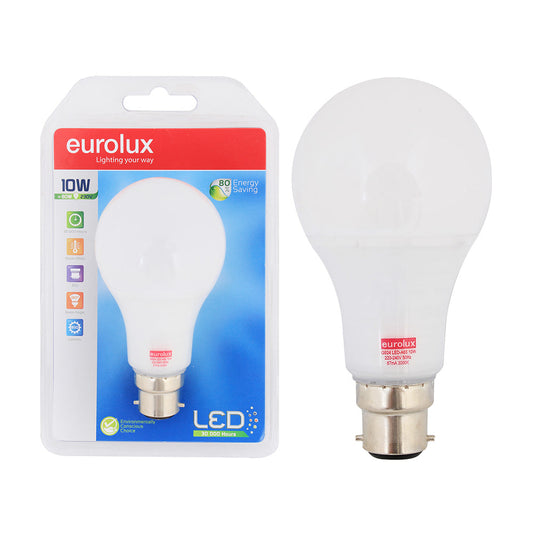 EUROLUX LED BULB WARM WHITE A65 10W B22 G924