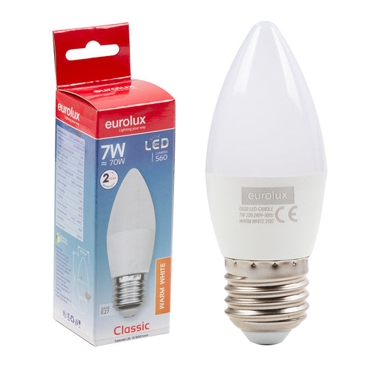 EUROLUX LED CANDLE WARM WHITE 7W E27 G930