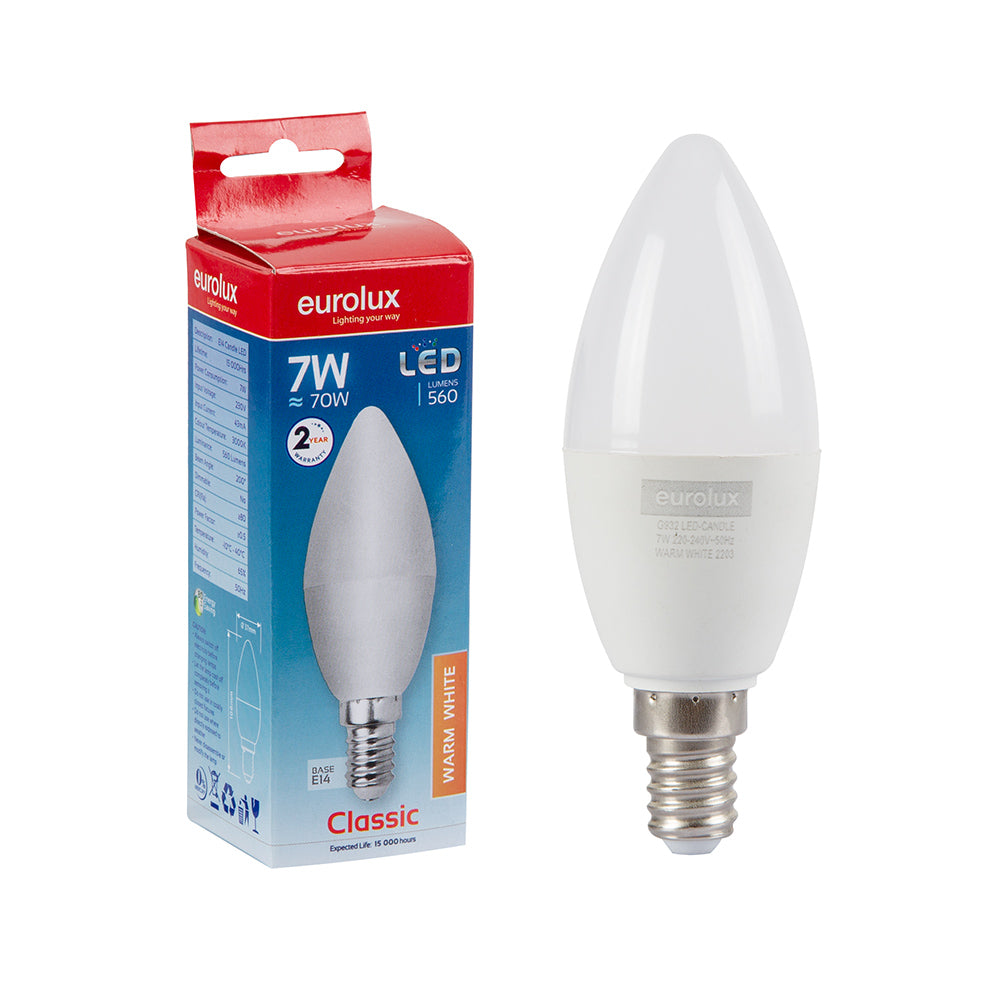 EUROLUX LED CANDLE WARM WHITE 7W E14 G932