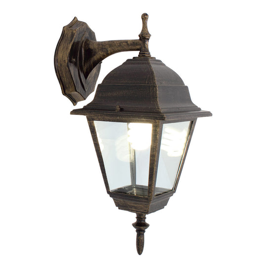 EUROLUX LANTERN OUTDOOR 4 PANEL DOWN FACING BLACK O17B