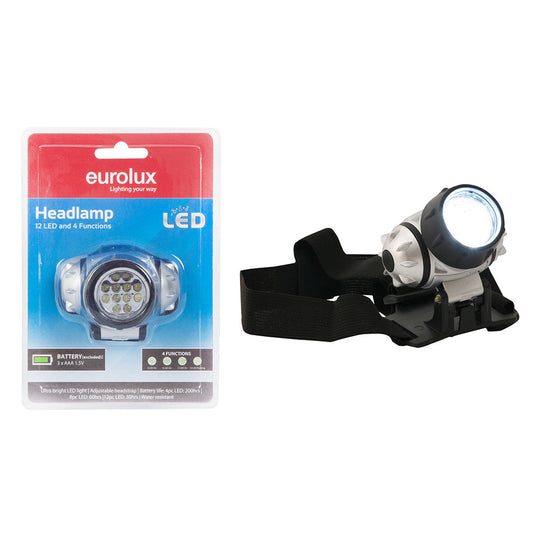 EUROLUX LED HEAD LAMP 10+2 BATTERY OPERATED - BATTERIES NOT INCLUDED H99BP