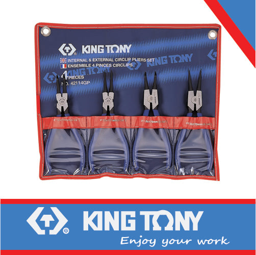 KING TONY PLIERS CIRCLIP SET 4PCS 42114GP