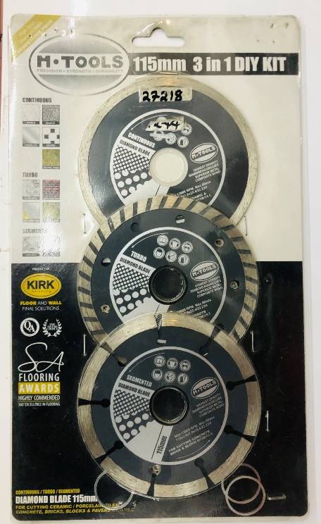 M - TOOLS DIAMOND DISC SET 115MM 4-1/2" MTBD115DIYKIT