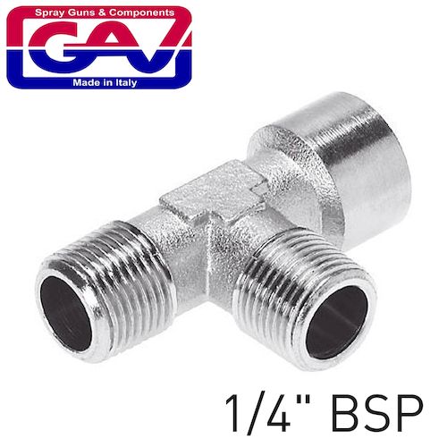 GAV T CONNECTOR 1/4" MFM TEE GAV1257-2