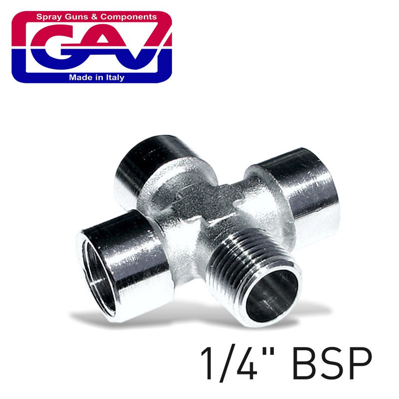 GAV CONNECTOR 4 WAY 1/4" FFFM GAV1259-2