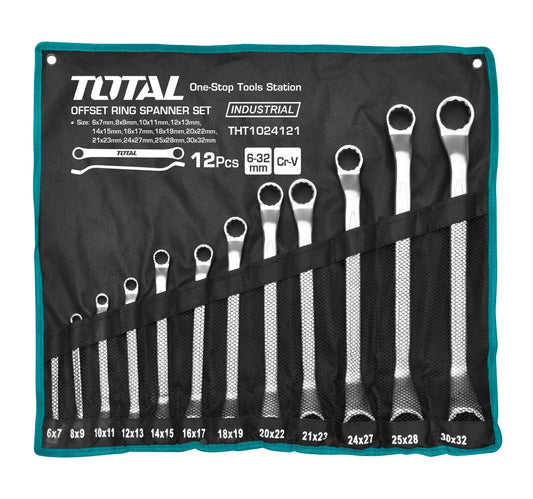 TOTAL RING SPANNER SET OFFSET 12PCS 6-32MM THT1024121