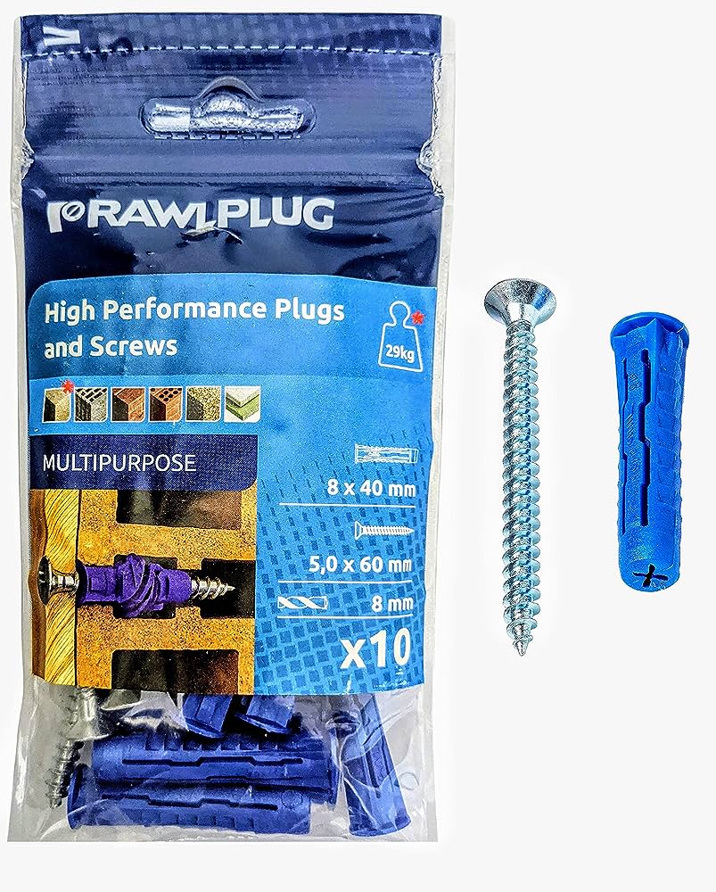 RAWLPLUG PLUG UNIVERSAL NYLON 30 IN A BOX  8MMX40MM WALL PLUG R-C1-4ALL08PLUS