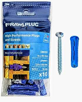 RAWLPLUG PLUG UNIVERSAL NYLON 10 IN A BOX & COACH SCREW RAW 4ALL-14-100