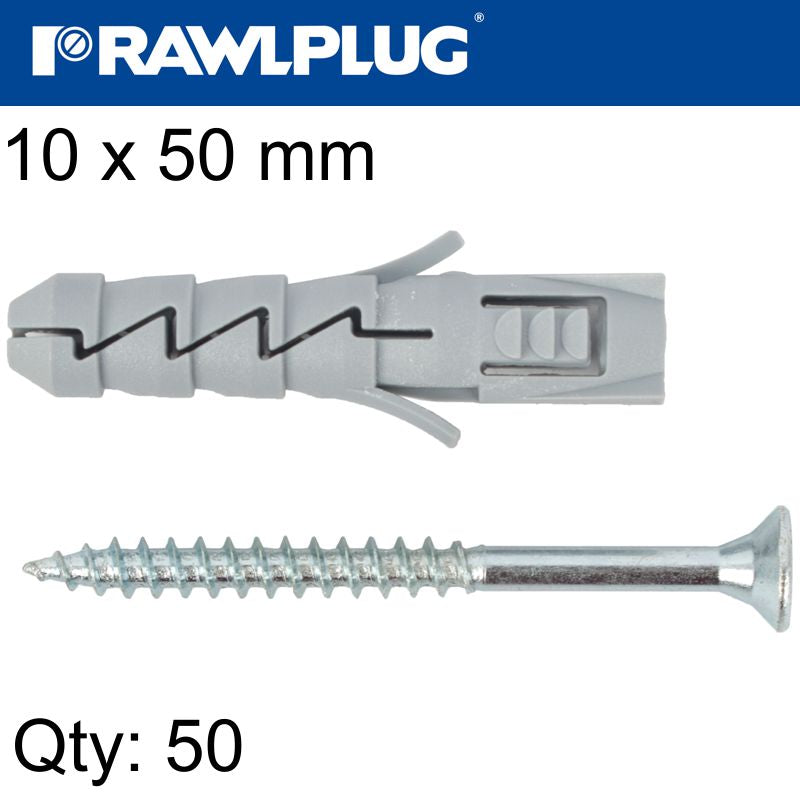 RAWLPLUG EXPANSION PLUG FIX 50 IN A BOX 10X50MM R-SL1-FIX-N10+5060