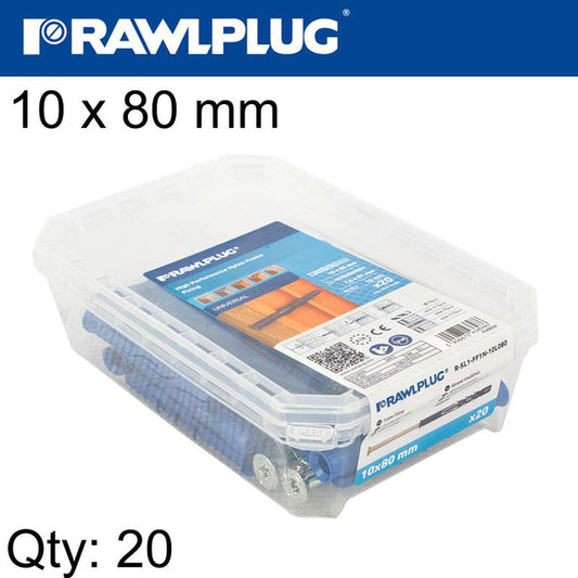 RAWLPLUG FRAME FIXING FF1 WITH COUNTERSUNK HEAD 20 IN A BOX R-SL1-FF1N-10L080