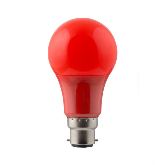 EUROLUX LED COLOURED GLOBE RED A60 B22 W7 G434RDL