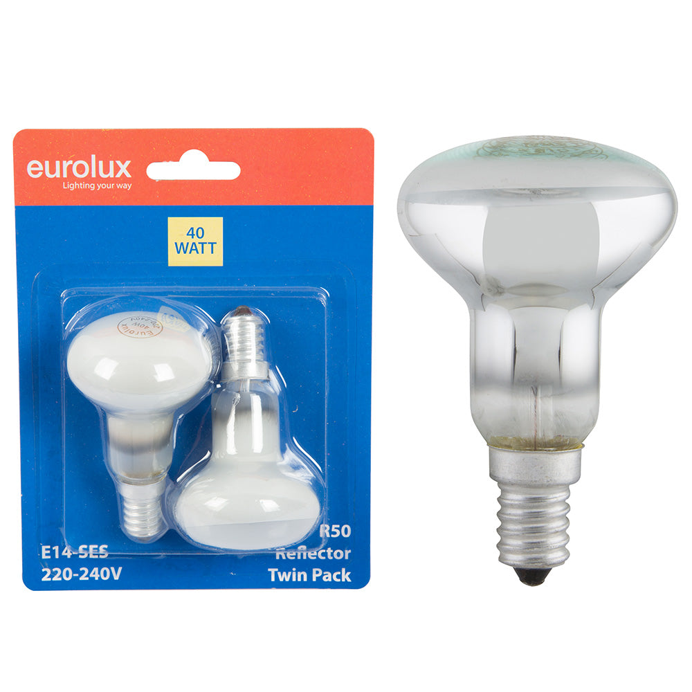 EUROLUX REFLECTOR E14 40W TWIN PACK G496 R50