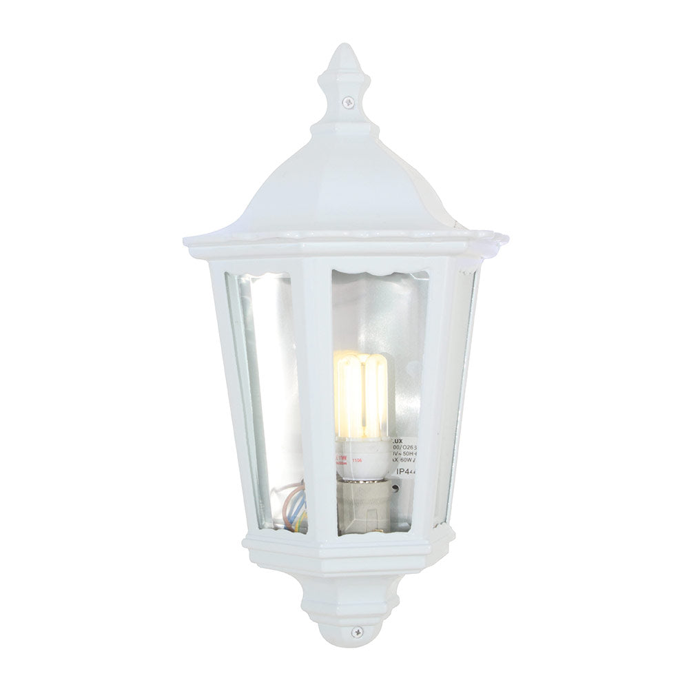 EUROLUX LANTERN HALF WALL 3 PANEL WHITE 1XE27 026W