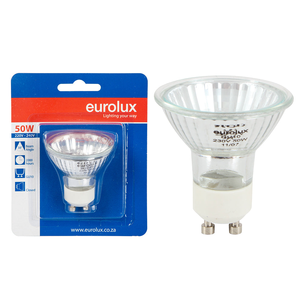 EUROLUX CERAMIC BASE HALOGEN BLISTER GU10 50W G96BP