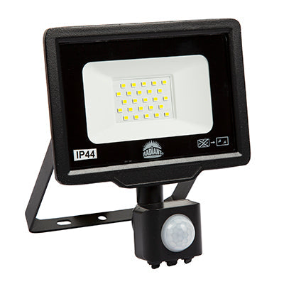 RADIANT LED FLOODLIGHT & MOTION SENSOR 20W 6500K LSF0002+S RFS55