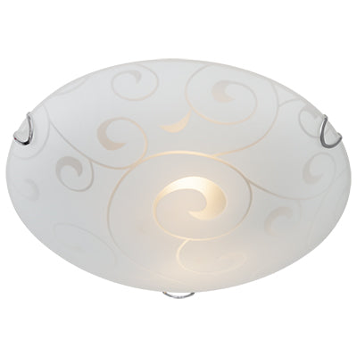 RADIANT CEILING LIGHT FROST STREET CHROME 300MM JE13