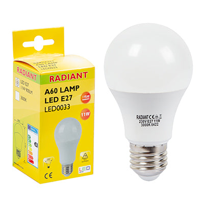 RADIANT LED FROSTED A60 E27 11W 5000K RLL033