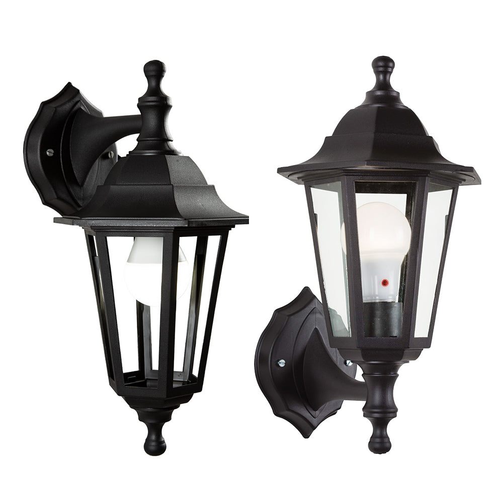 EUROLUX LANTERN PLASTIC 6 PANES UP FACING BLACK O303B