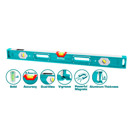 TOTAL SPIRIT LEVEL WITH POWERFUL MAGNETS TMT212056