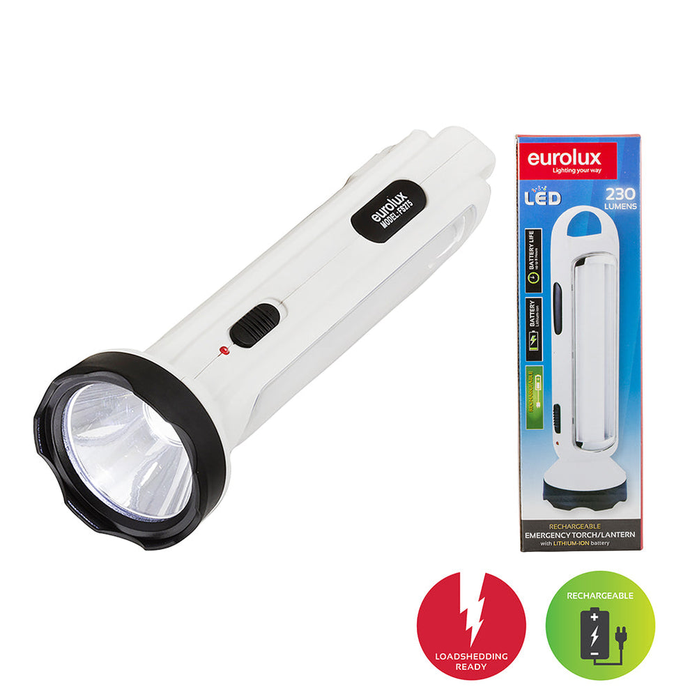 EUROLUX LED EMERGENCY LIGHT RECHARGEABLE 3W & 9W FS275 – Micmar Online