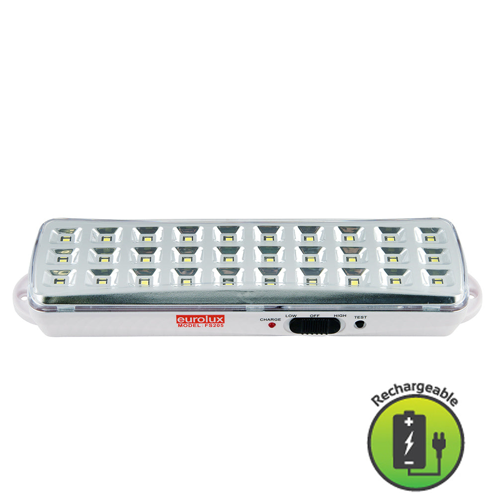 EUROLUX LED EMERGENCY LIGHT RECHARGEABLE 1.8W WHITE FS205