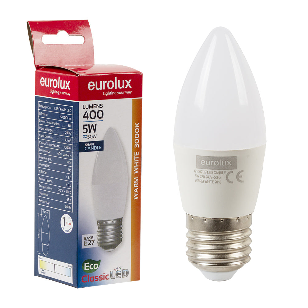 EUROLUX LED CANDLE CORE E27 5W 3000K G1097ES