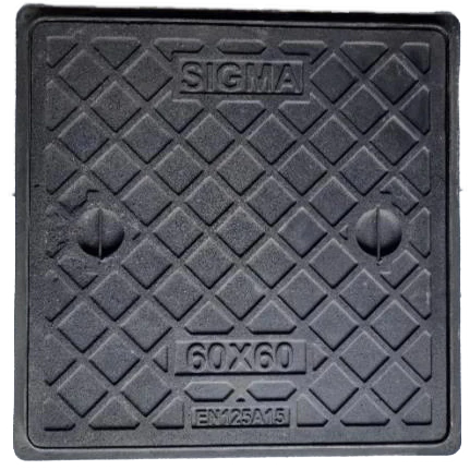 KING MANHOLE COVER METAL HEAVY DUTY BLACK 60X60