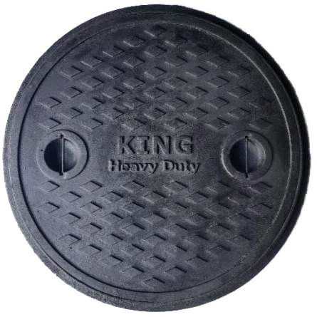 KING MANHOLE COVER METAL HEAVY DUTY DIA ROUND BLACK 60