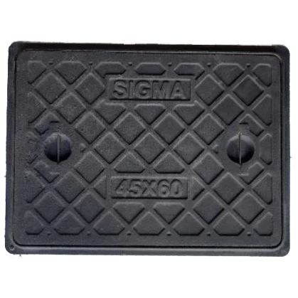 KING MANHOLE COVER METAL HEAVY DUTY BLACK 45X60