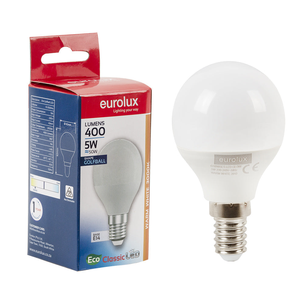 EUROLUX LED GOLFBALL CORE E14 5W 3000K G1098SES