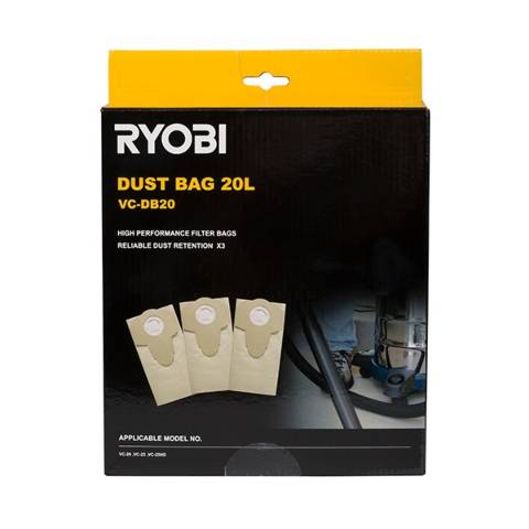 RYOBI DUST BAGS FOR VACUUM CLEANER 20L VC20/12