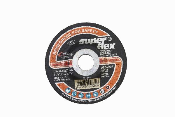 SUPER FLEX GRINDING DISC STEEL 115X6.5X22.23 AS24/30T BF28 T27