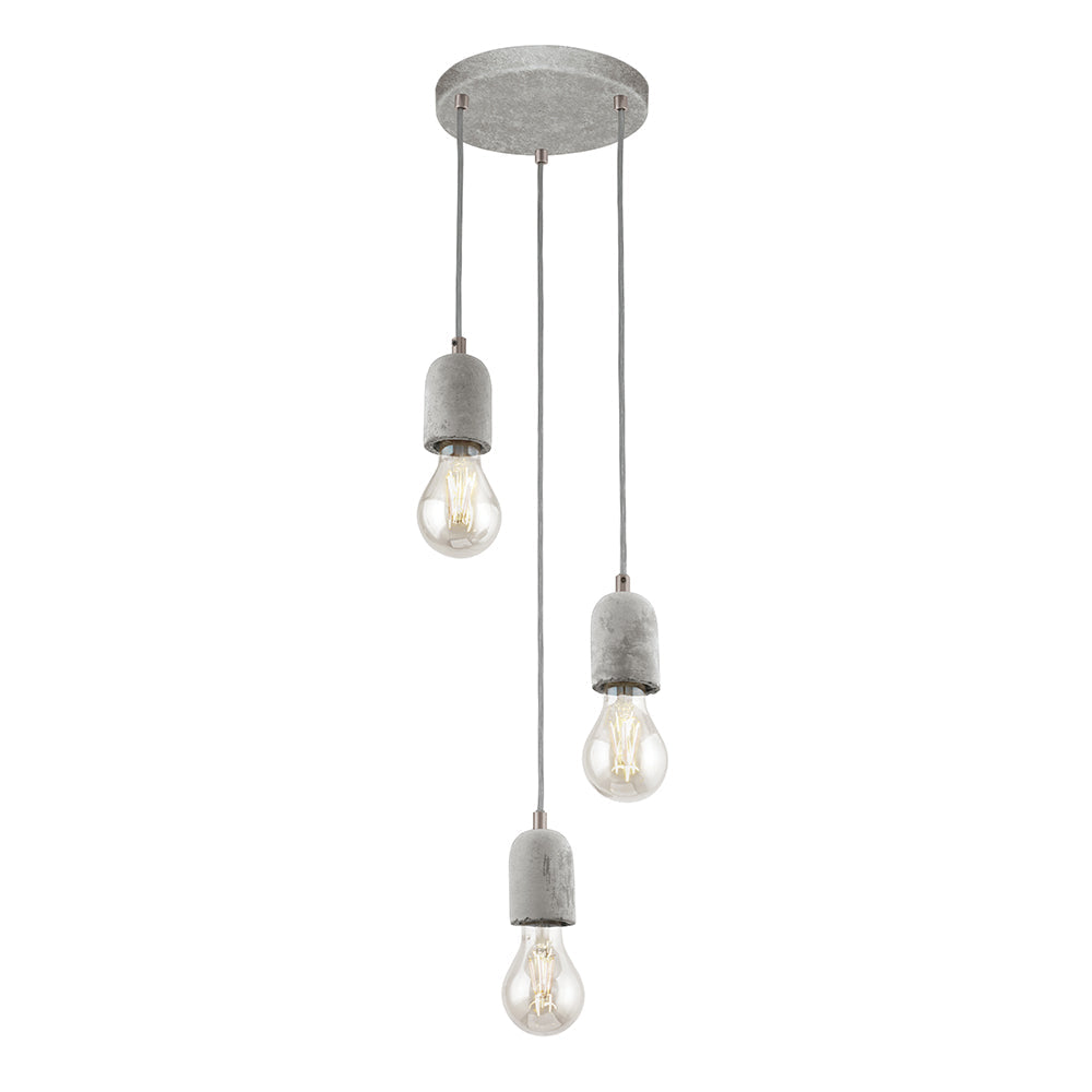 EUROLUX PENDANT SILVARES 3 LIGHT GREY CONCRETE P1003