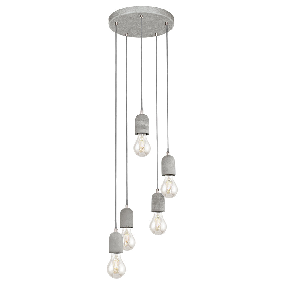 EUROLUX PENDANT SILVARES 5 LIGHT GREY CONCRETE P1006