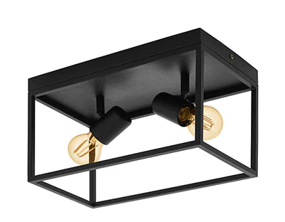 EUROLUX CEILING LIGHT SILENTINA 2 LIGHT BLACK C689 360MM