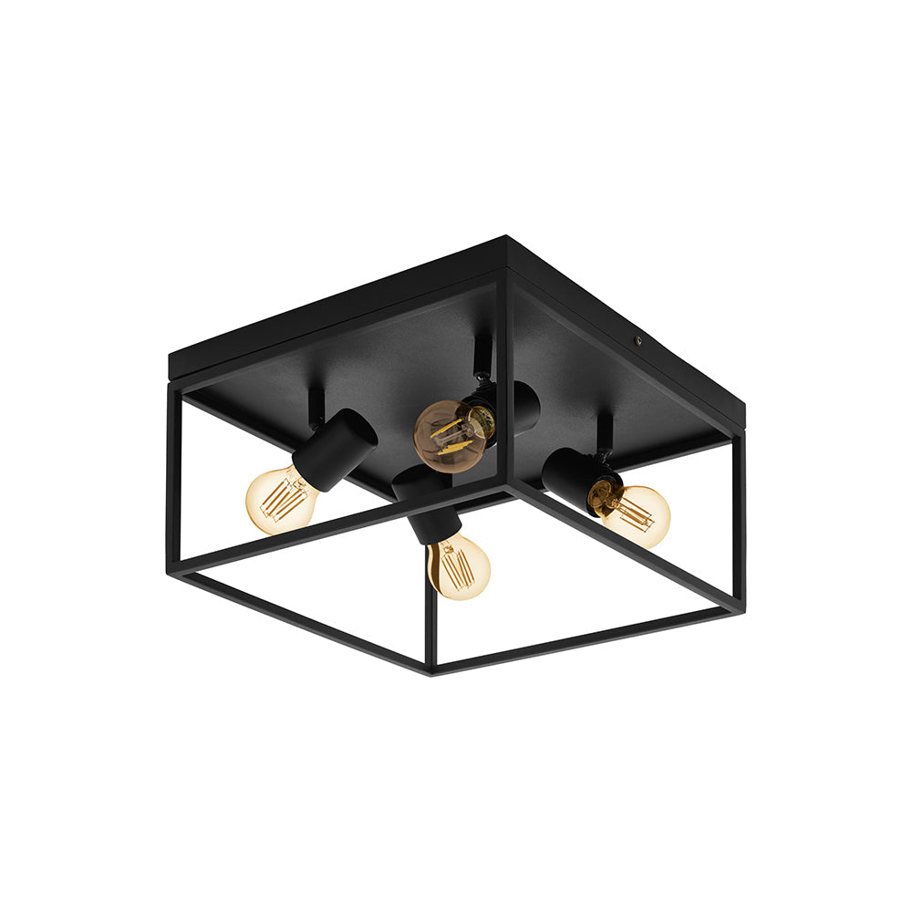 EUROLUX CEILING LIGHT SILENTINA 4 LIGHT BLACK C691 360MM