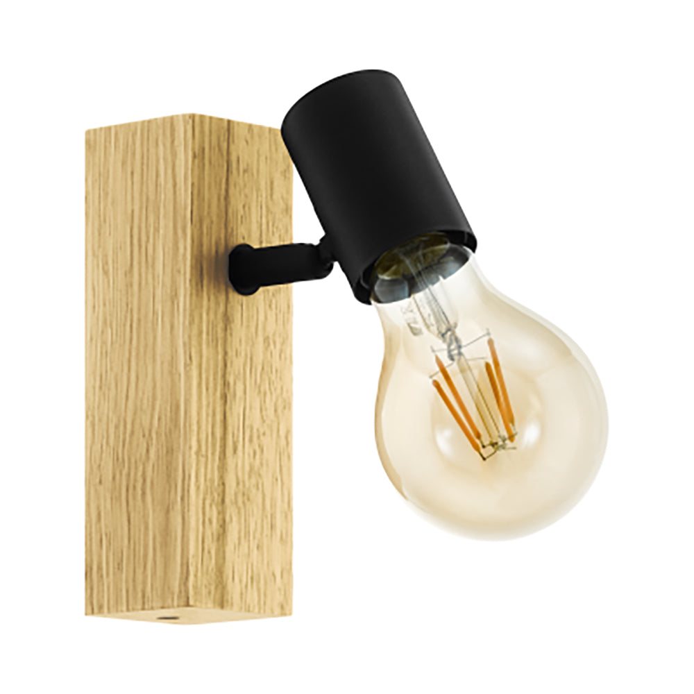 EUROLUX SPOTLIGHT TOWNSHEND 3 BAR 1 LIGHT WOOD S450 165MM