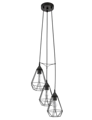EUROLUX PENDANT TARBES 3 LIGHT BLACK P691 310MM