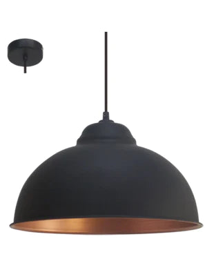 EUROLUX PENDANT TRURO2 BLACK AND COPPER P700 370MM