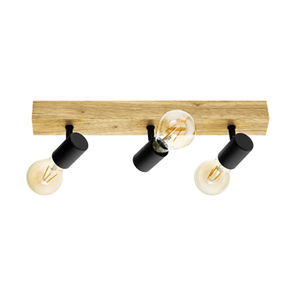 EUROLUX SPOTLIGHT TOWNSHEND 3 BAR 3 LIGHT WOOD S452 480MM