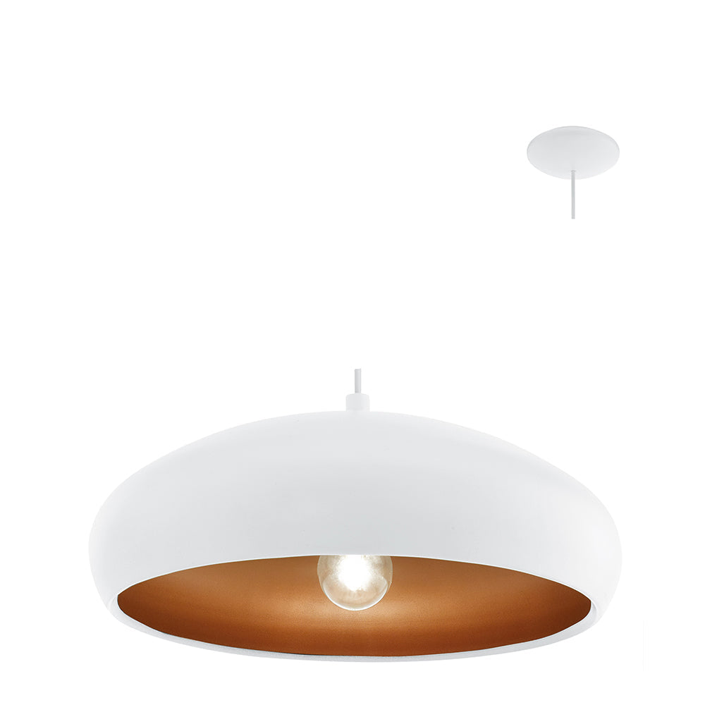 EUROLUX PENDANT MOGANO 1 COPPER AND WHITE P685W 400MM