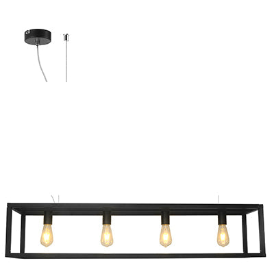 RADIANT PENDANT 4 LIGHT METAL BLACK E27 4X60W RP86