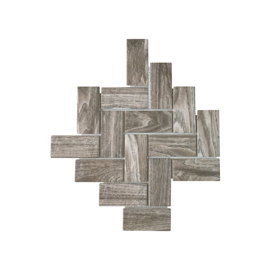 FALCON TILES PORCELAIN WOODGRAIN GREY FISHBONE 95MM FT9525