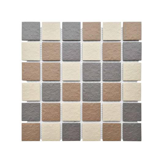 FALCON TILES PORCELAIN GREY AND BROWN MIX 45MM FT101