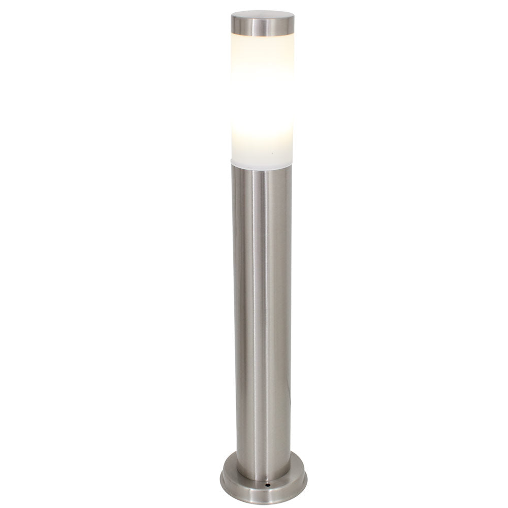 EUROLUX BOLLARD STAINLESS STEEL PLAIN SATIN CHROME O67SS