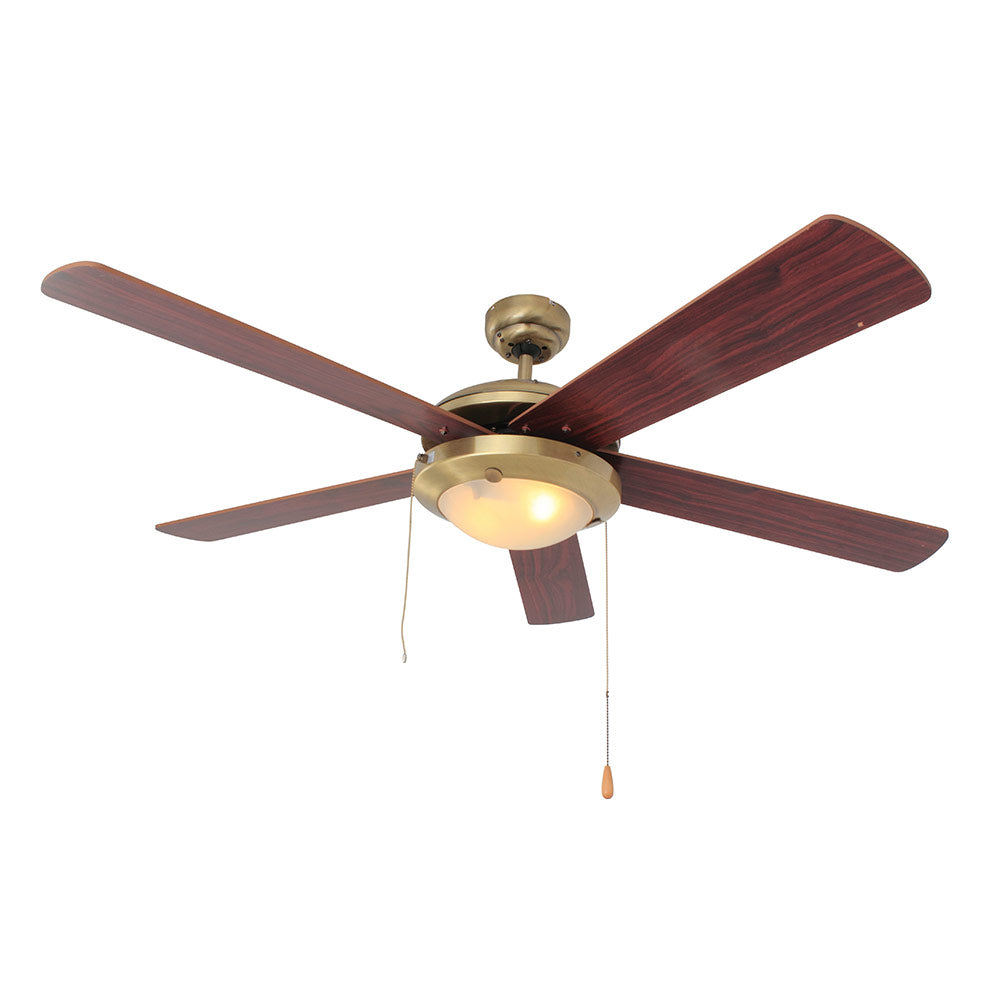 EUROLUX CEILING FAN COMET 5 BLADES ANTIQUE BRASS F4CHE